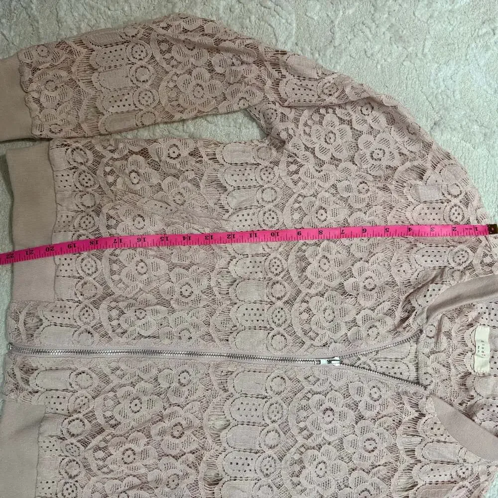 ELODIE Lace Full-zip Blush Pink‎ Jacket